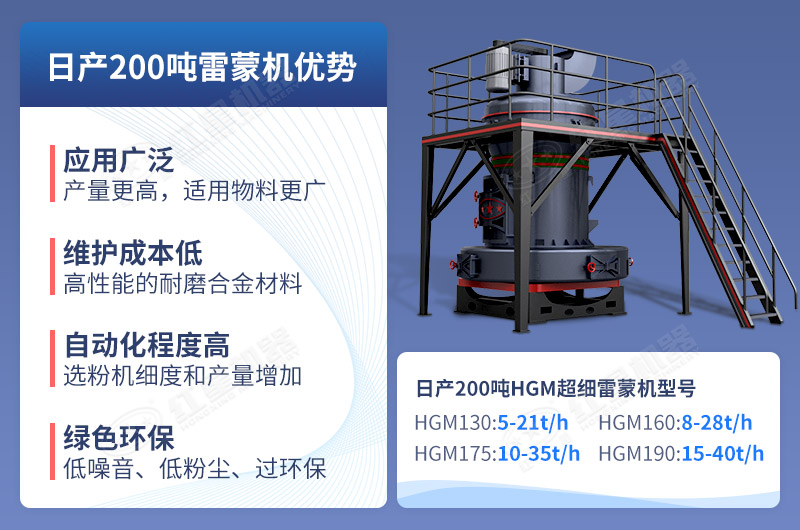 日產(chǎn)200噸雷蒙機作業(yè)優(yōu)勢